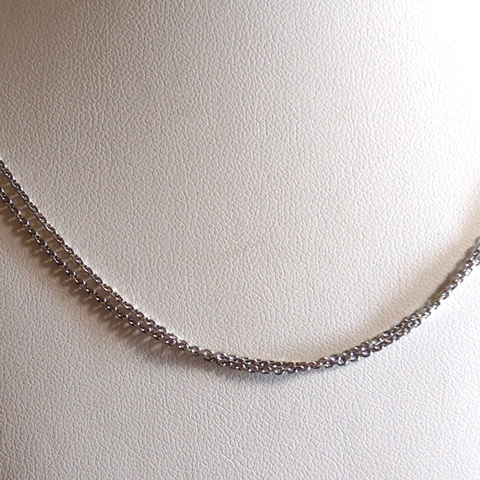 Vintage 925 Sterling Silver Double Strand Layered Cable Chain Necklace 17″ Italy