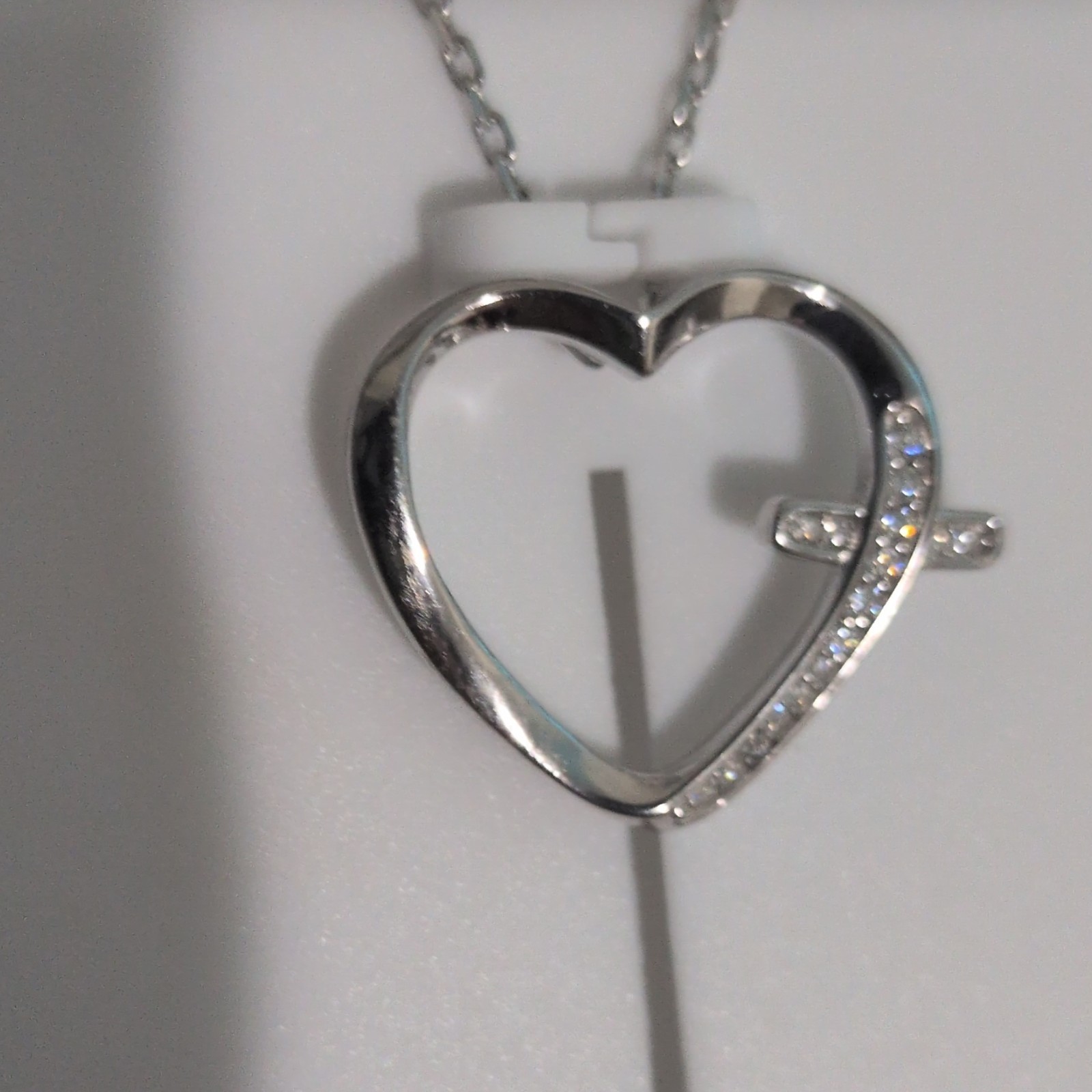 Moissanite Heart Pendant Necklace 925 Sterling Silver 1.50 CTW 16-18in