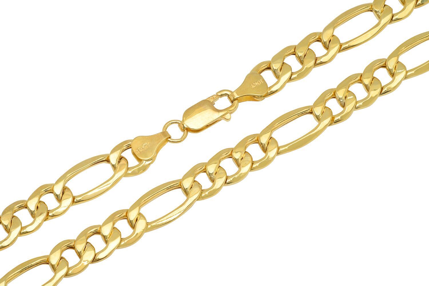 10k Yellow Gold 2mm-9.5mm Figaro Link Chain Necklace Bracelet 7″-30″ Hollow