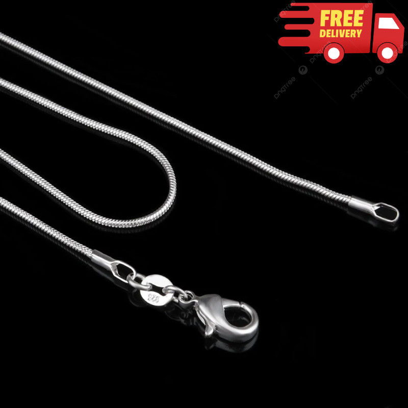 Men&Women’s 925 Sterling Silver Tarnish-Free Italian Snake Chain Necklace 16-24*