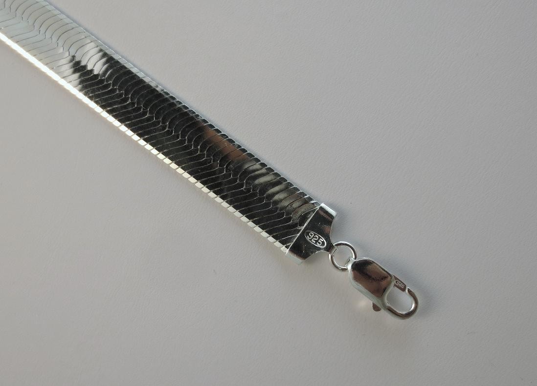 11mm Herringbone Necklace .925 Sterling Silver Italian Chain 16,18,20,22,24 inch