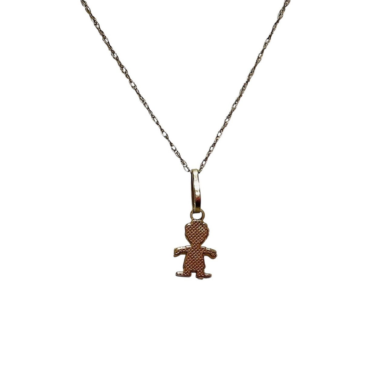 10k Gold Baby Boy Pendant Necklace Dainty Petite Chain New Mother Gift 0.7g