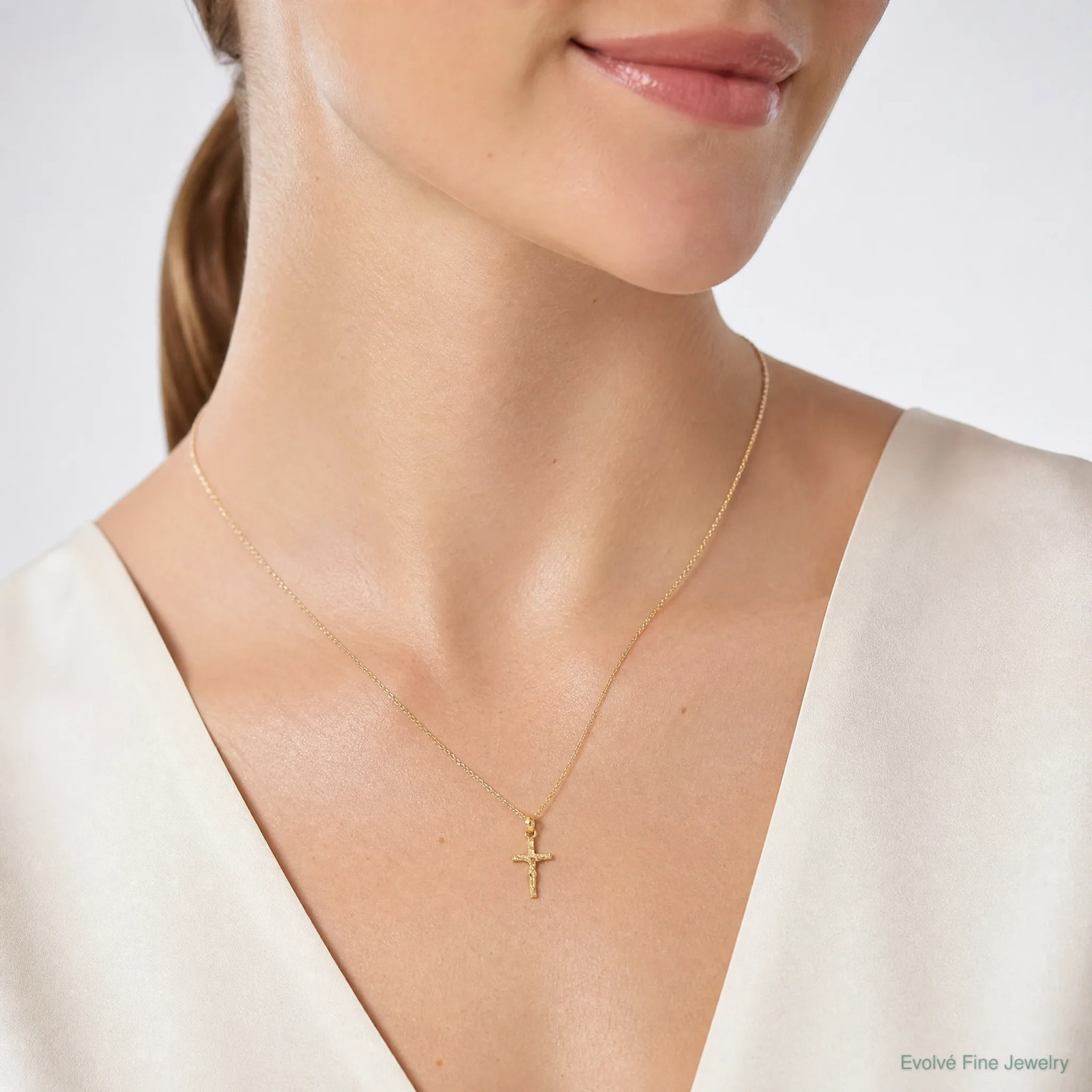 10K / 14K Yellow Gold Mini Crucifix Charm
