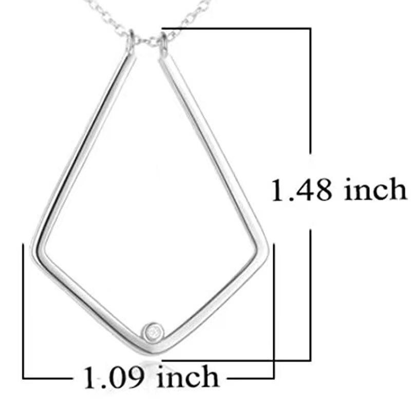 Rose Gold Ring Holder Pendant Necklace with CZ Crystal Geometric Minimalist Neck