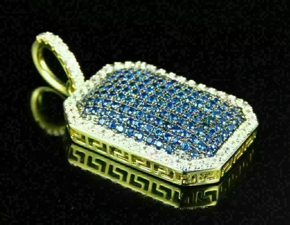 3Ct Round Cut Simulated Sapphire Women’s Pendant Necklace 14K Yellow Gold Plated