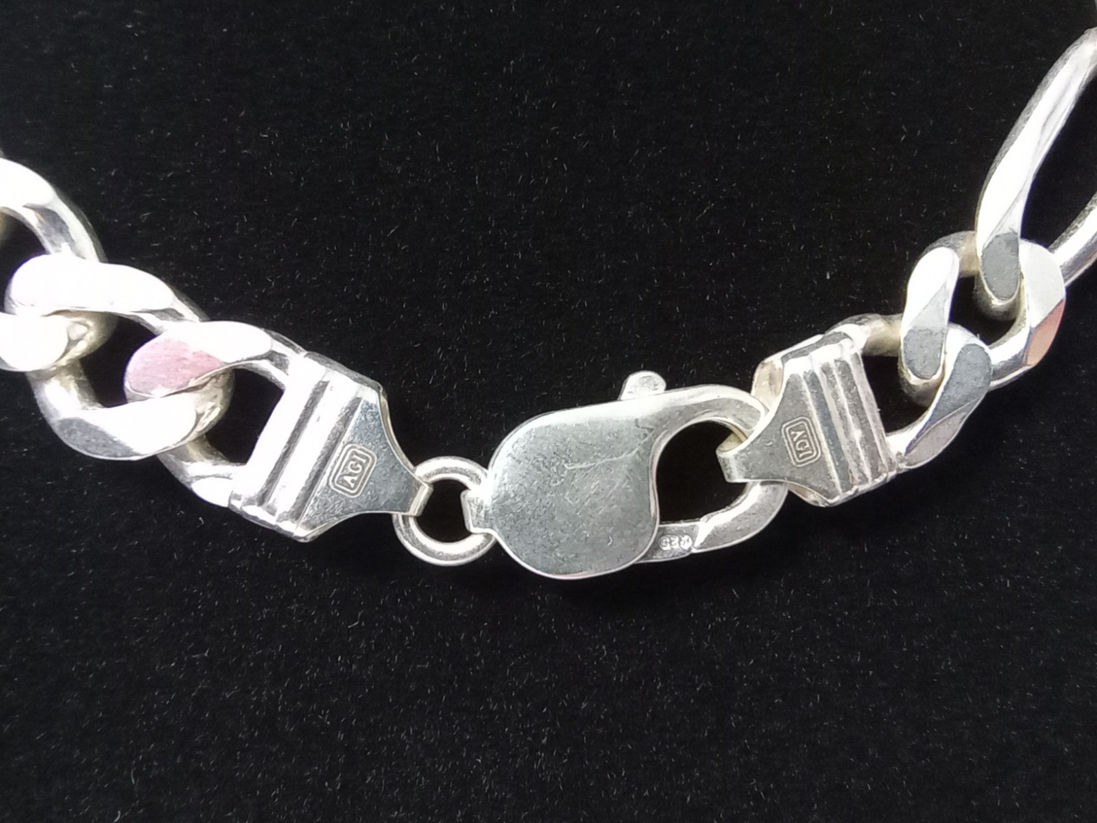AGI STERLING SILVER 20″ FIGARO SILVER CHAIN (NECKLACE) .925 Italy 61.1 GRAMS