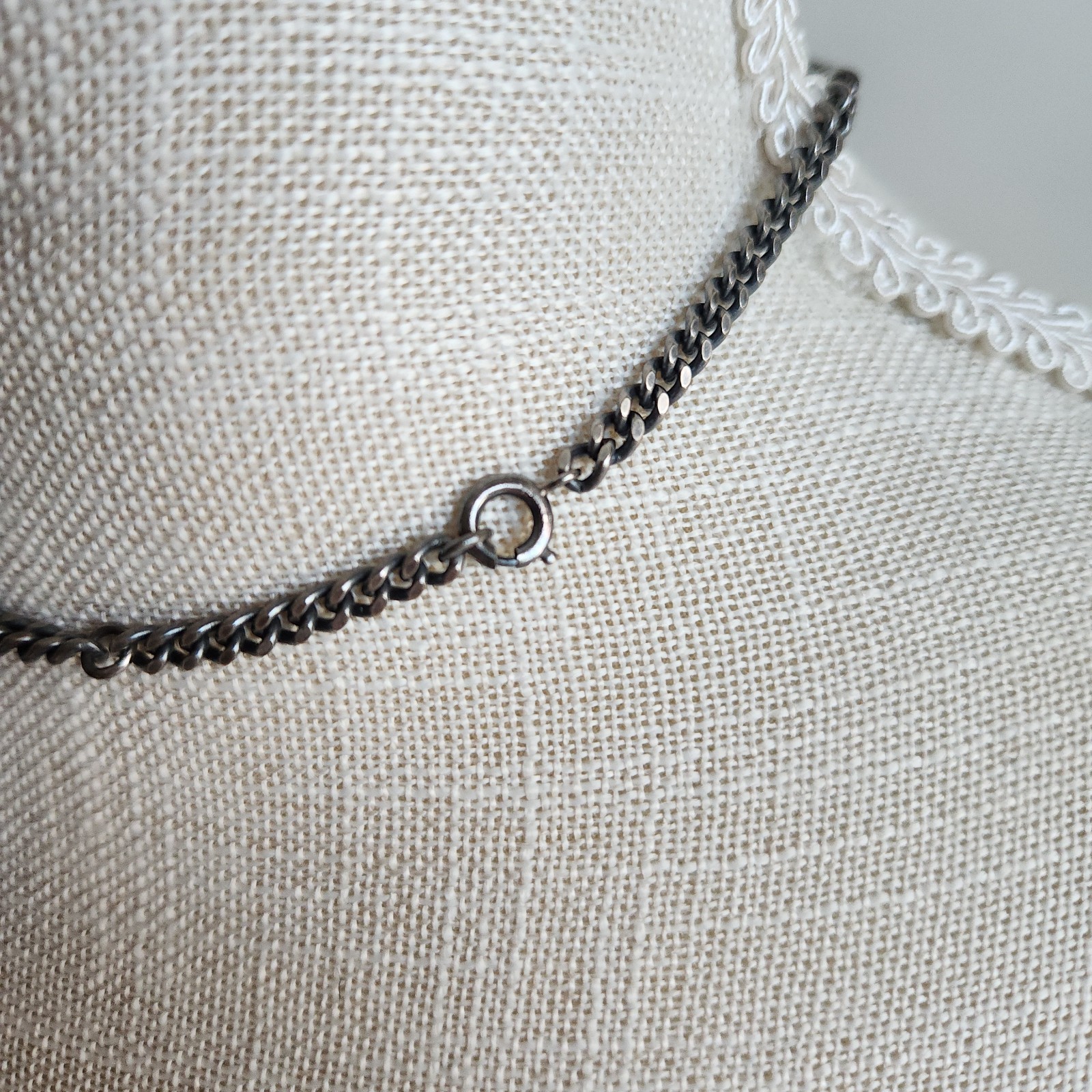 Artisan Hammered Oxidized Silver Necklace by AJ | Layered Abstract Modernist