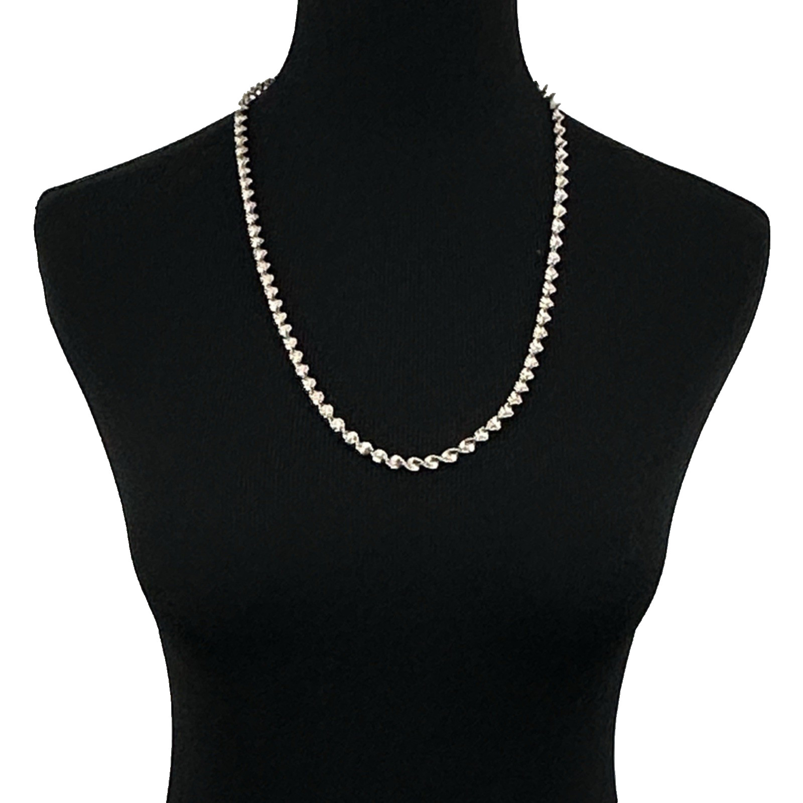 TWISTED HERRINGBONE chain necklace – 26″ sterling silver 6mm diamond-cut 28.8g