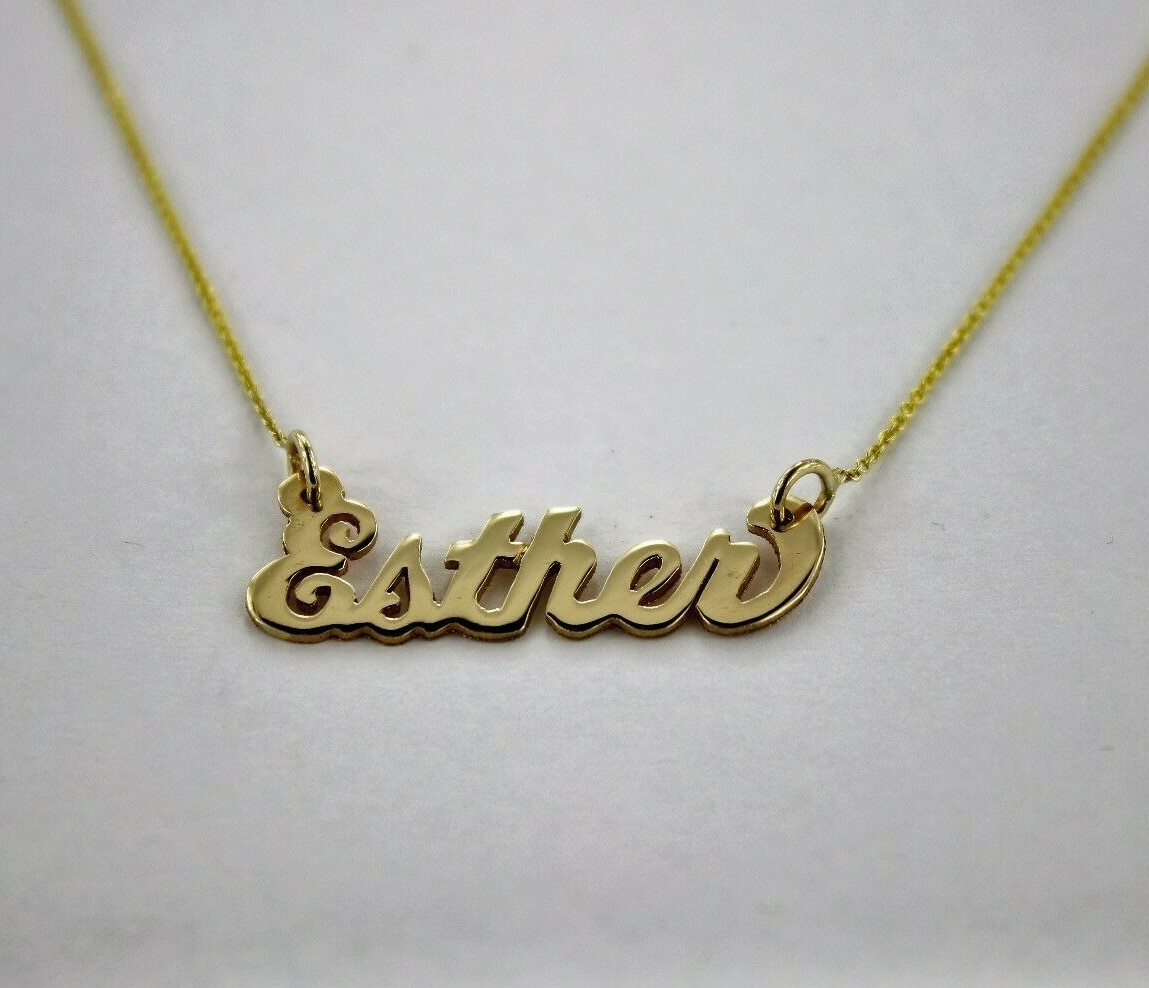 10K Solid Yellow Gold PERSONALIZED Custom Name Pendant Charm with/without chain