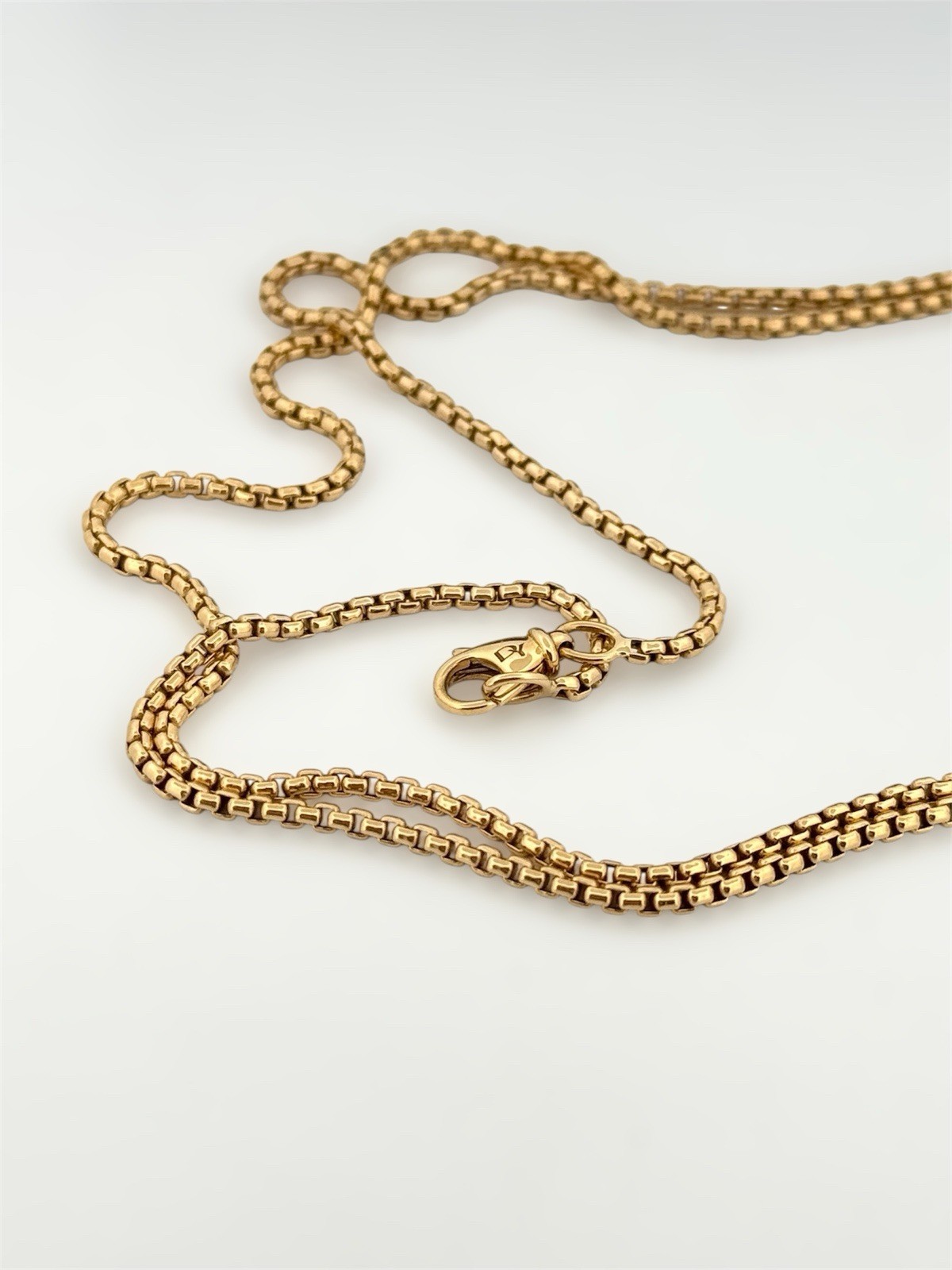 David Yurman Box Chain Necklace 1.7mm 18K Yellow Gold 22”