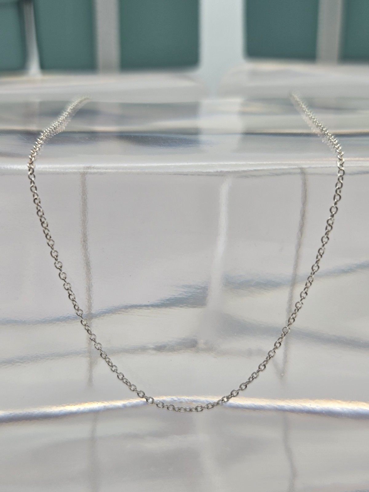 Tiffany & Co. Elsa Peretti Small Round Link 16″ Chain Necklace Silver Ag 925