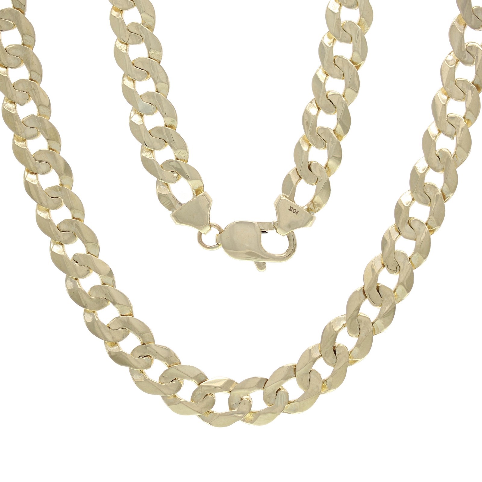 10k Yellow Gold Solid Curb Cuban Link Chain Necklace 22″ 9mm 41.6 grams