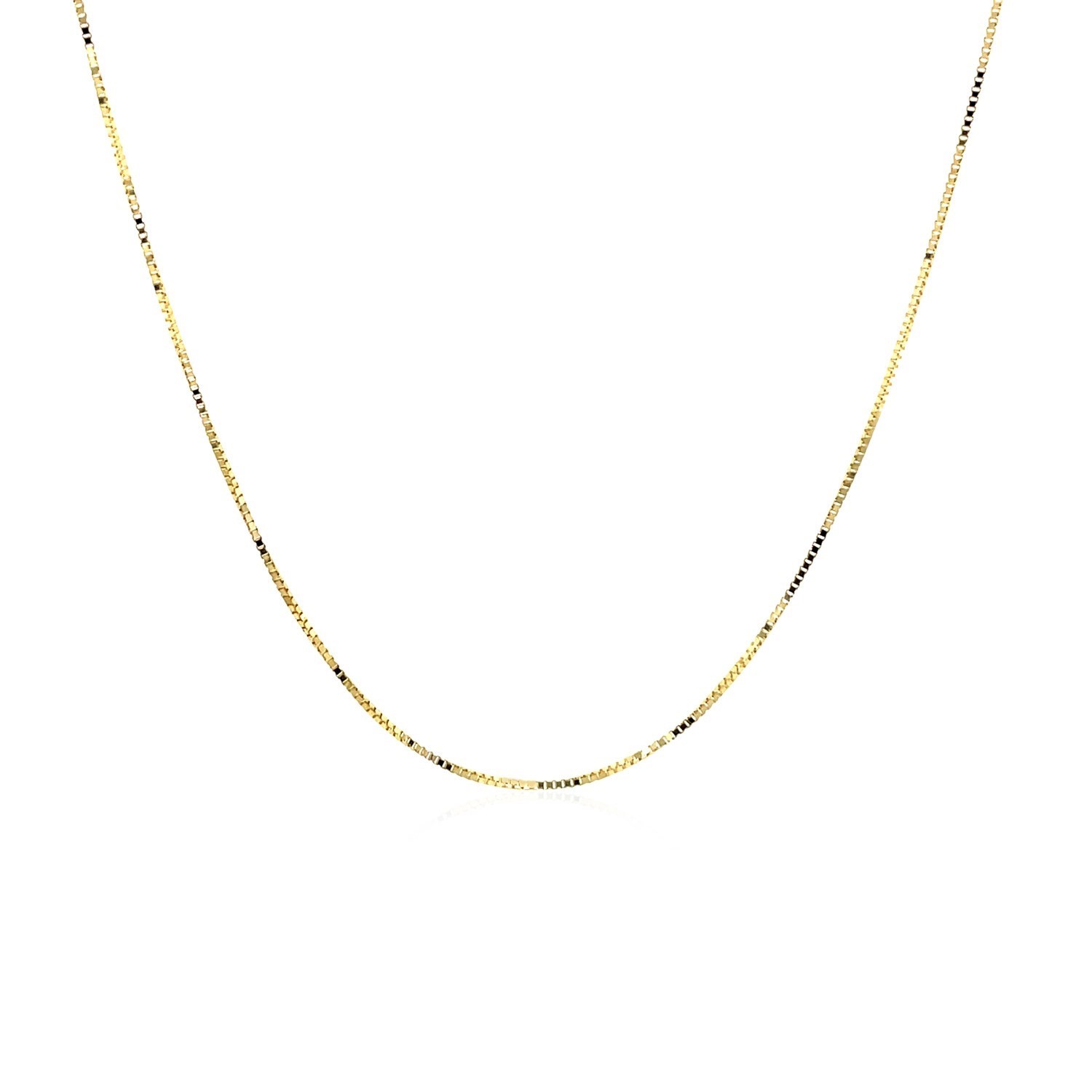 Classic Box Chain, 10K Yellow Gold, Size 18, 0.45 mm, Dainty, Polished