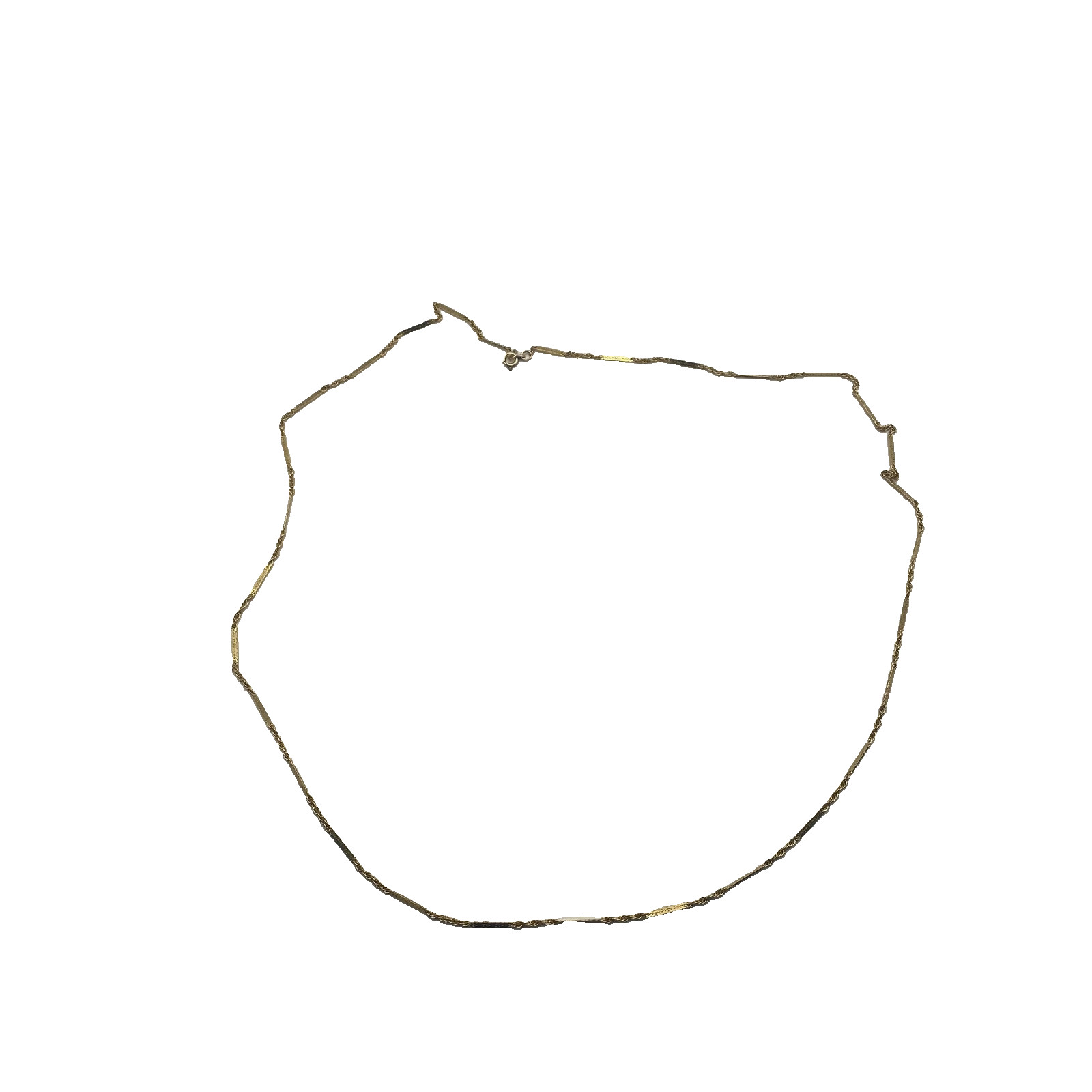 14k Gold Filled Chain Necklace 24 In Engraved Links Spring Ring Clasp Jewelry