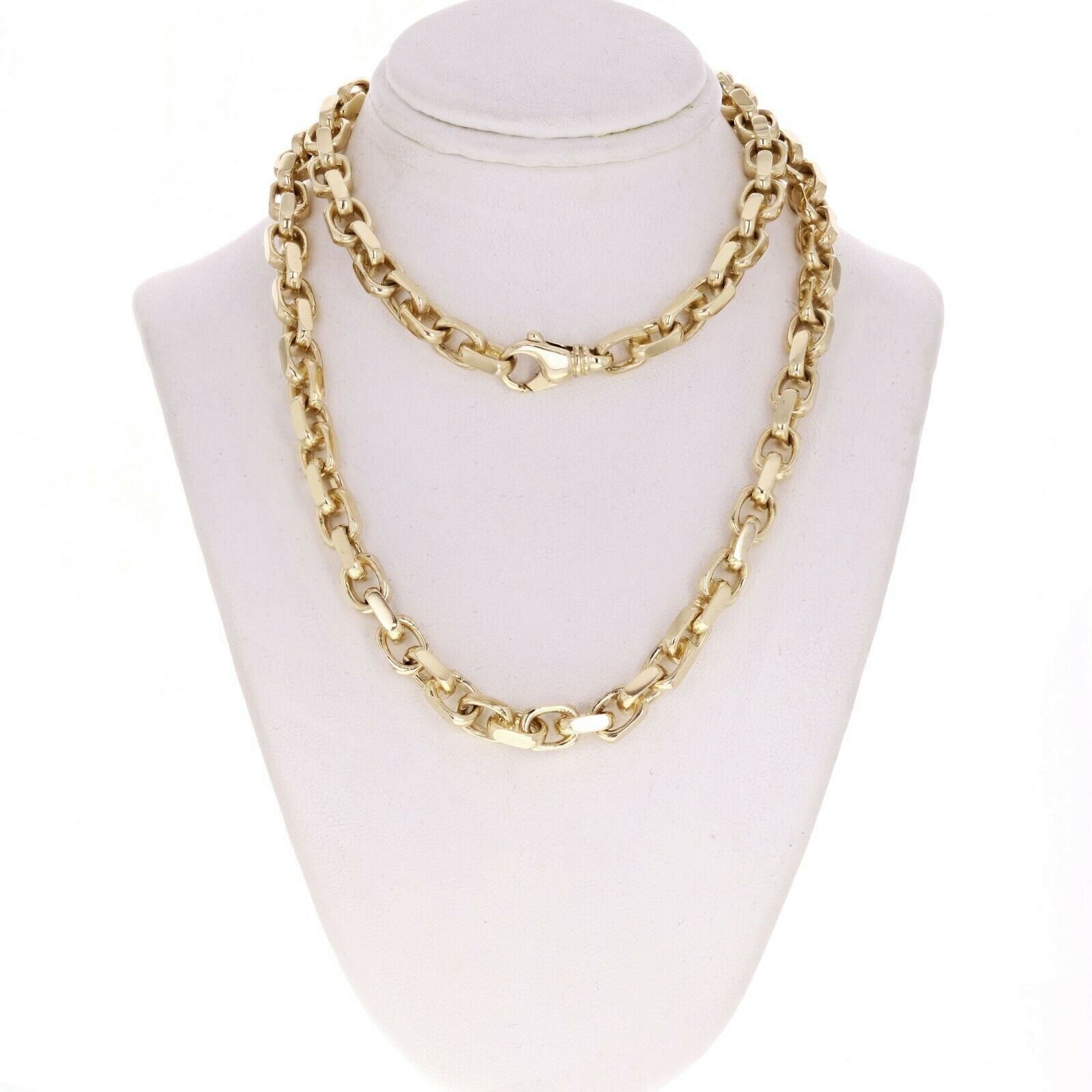 10k Yellow Gold Solid Heavy Link Anchor Chain Necklace 30″ 7mm 113.4 grams