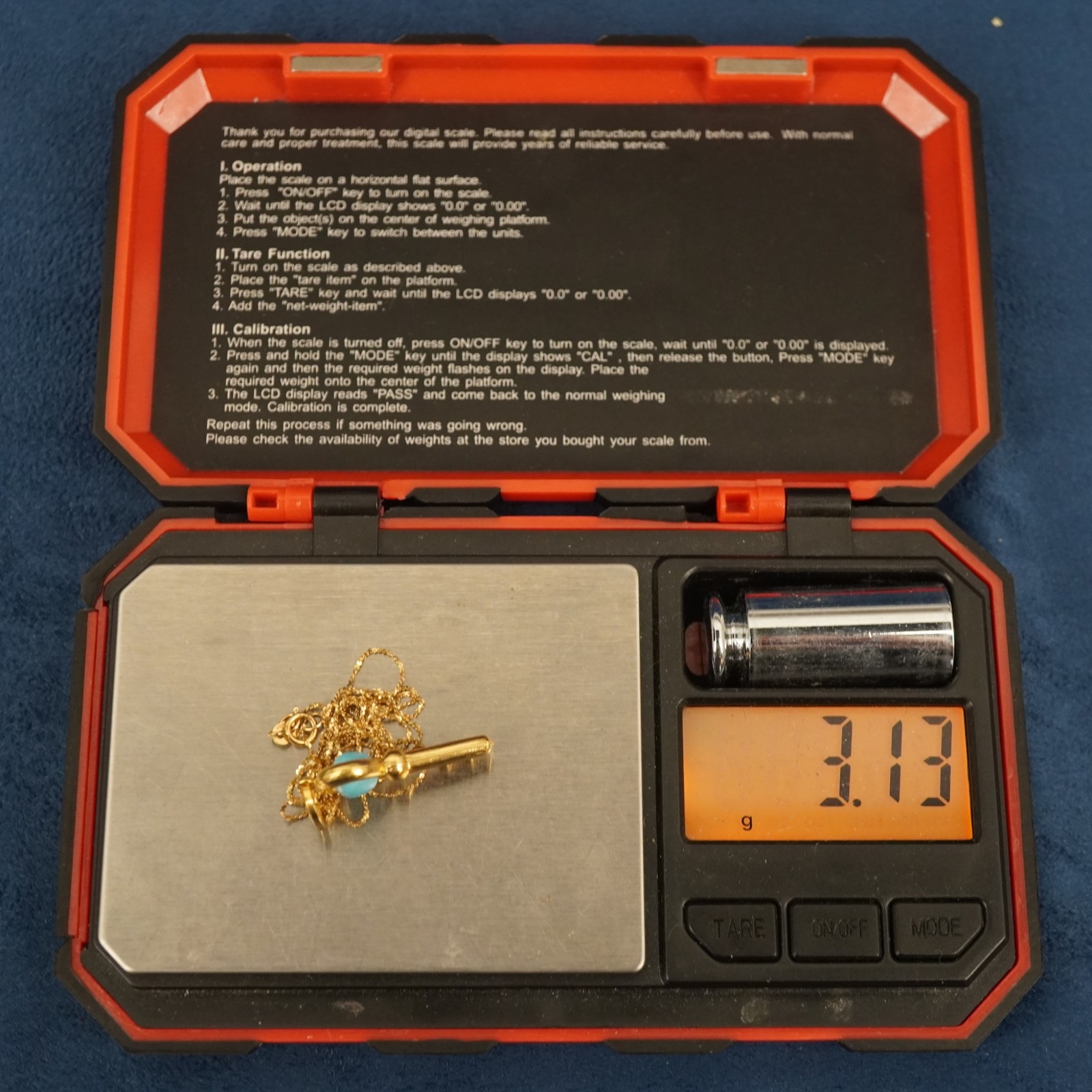 Milor 18k Yellow Gold & Turquoise Key Pendant on 14k Chain – Free Shipping USA
