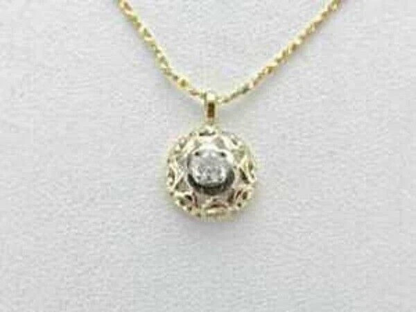 0.50Ct Round Cut Diamond Pendant 14K Yellow Gold Finish 18″ Free Chain