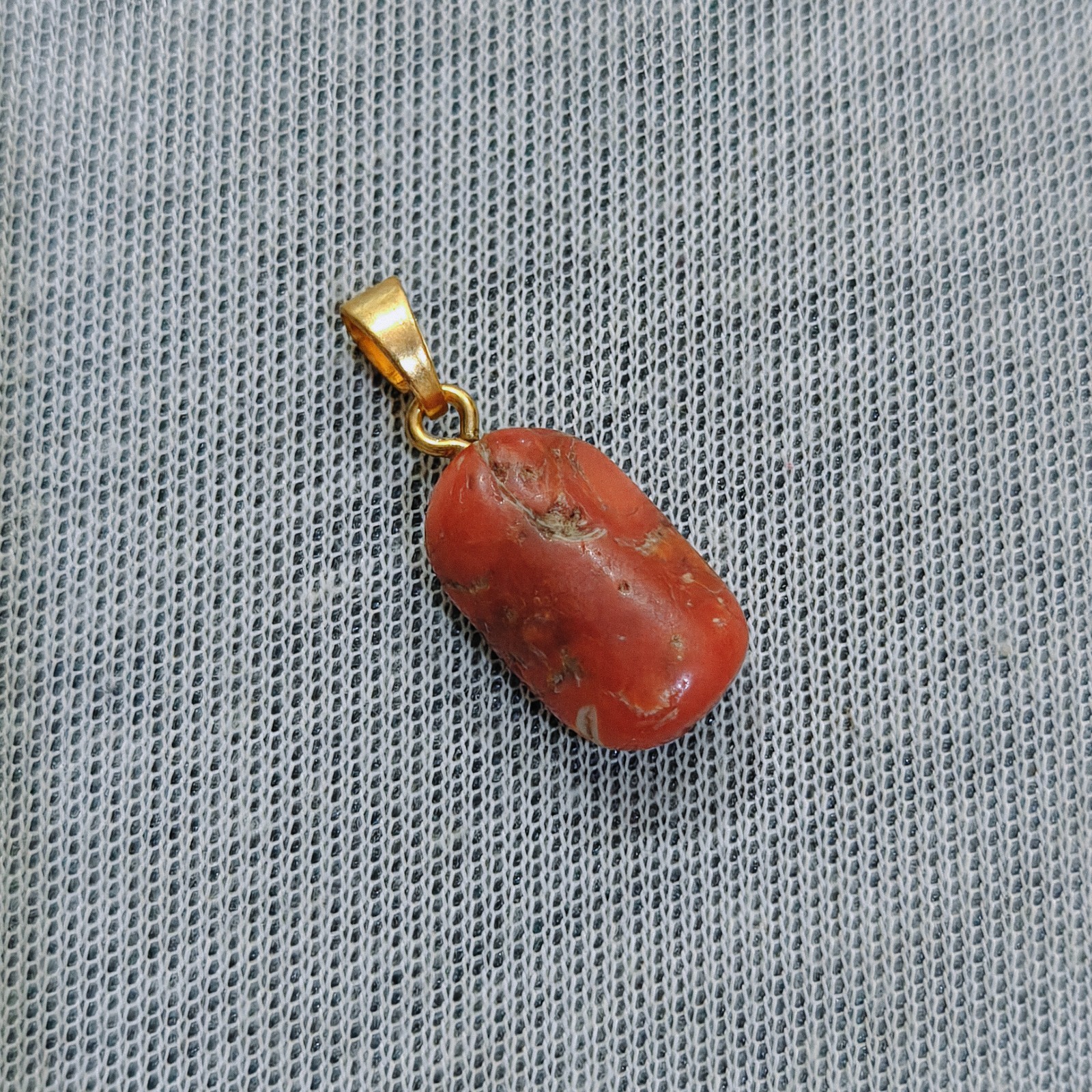 Natural Red Coral Bead Necklace Pendant Handmade Gift Jewelry