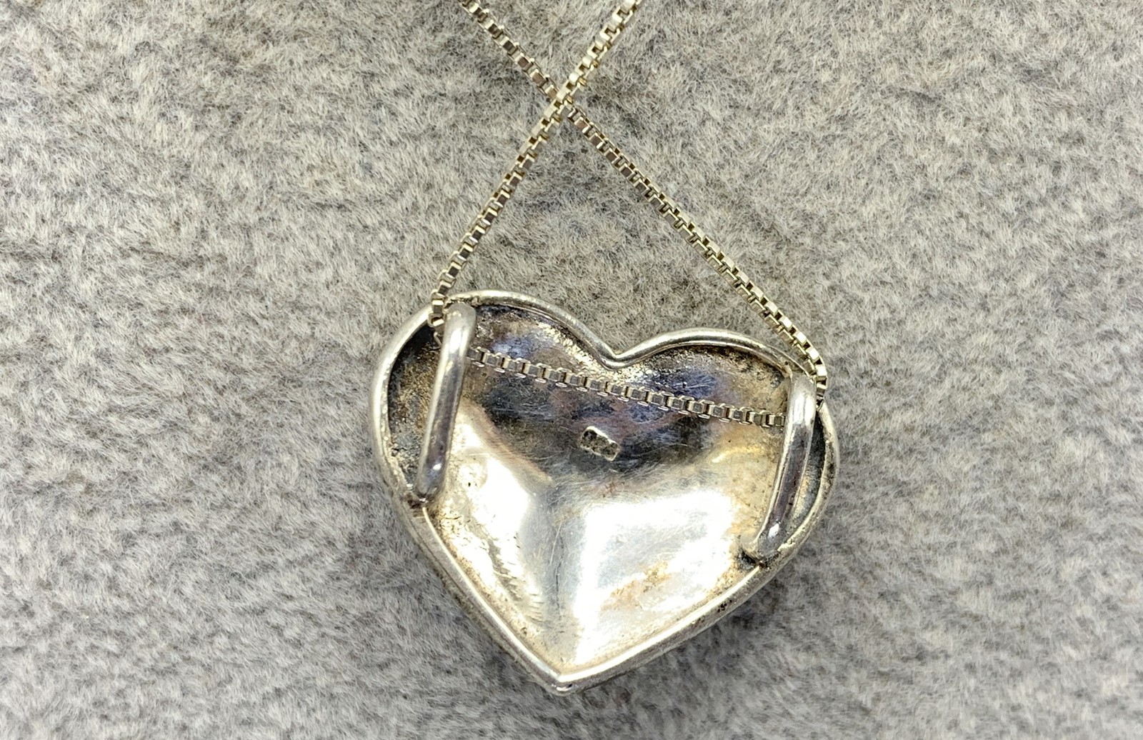 Sterling Silver, Marcasite Stones Heart Pendant Necklace