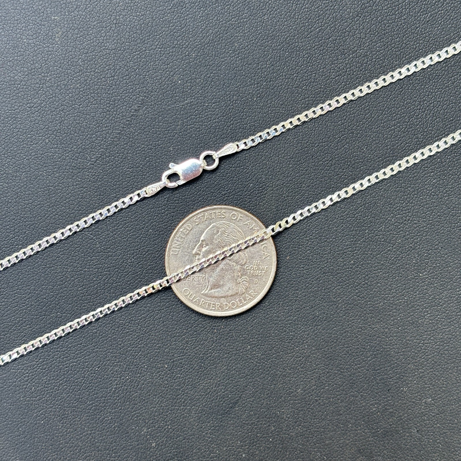 2mm Curb Link Chain – Real Solid 925 Sterling Silver Or 14k Gold Vermeil ITALY