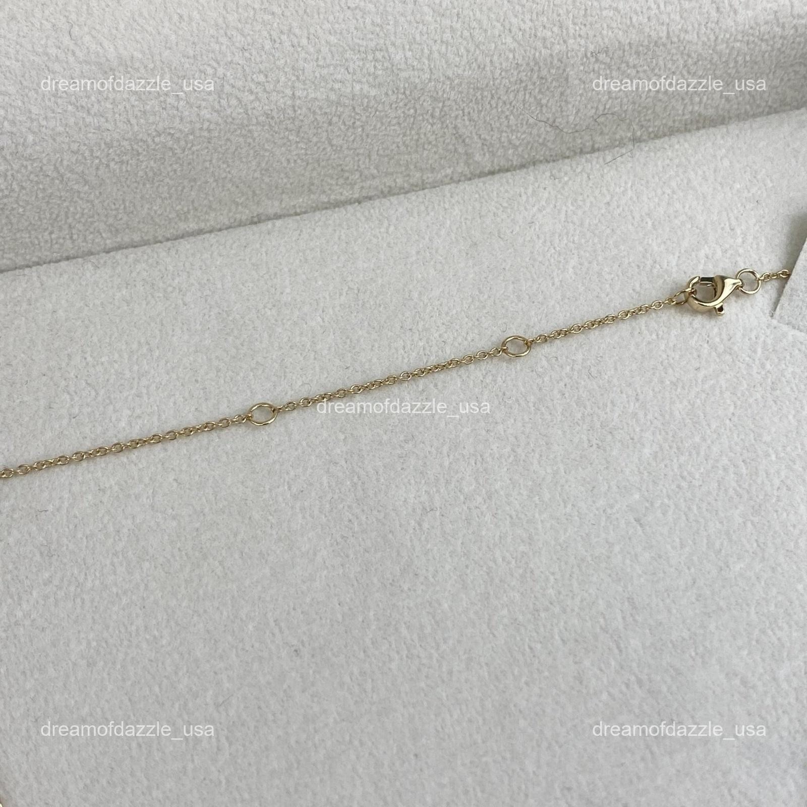 14K Solid Yellow Gold Marquise Lab Grown Diamond Birthday Chain Necklace Jewelry