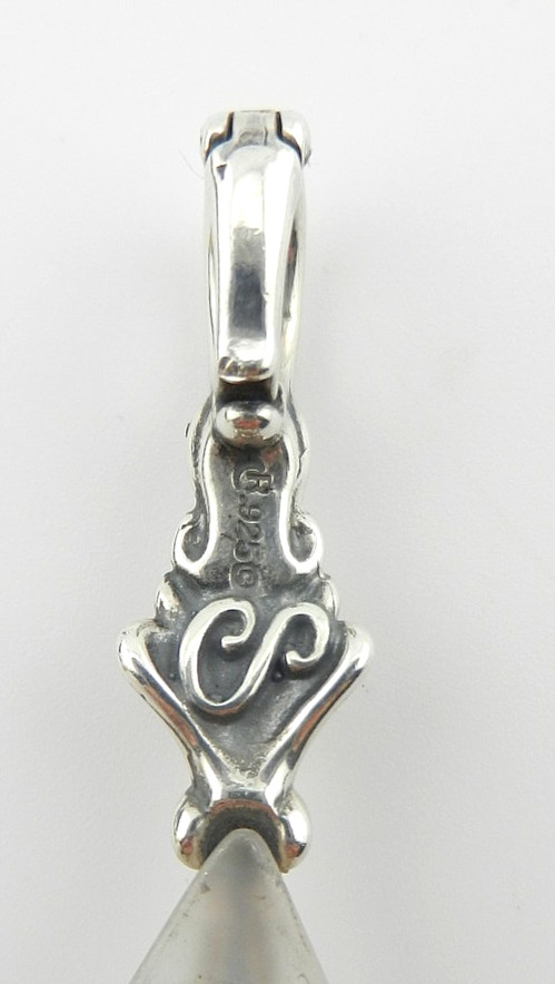 Carolyn Pollack Relois Sterling Blue Spinel Frost Crystal Enhancer Pendant 2.25″