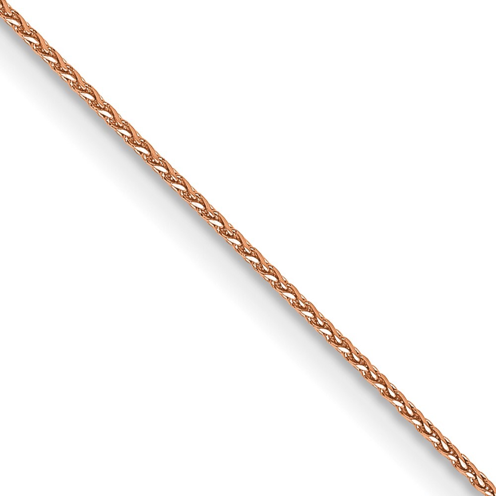 14K Rose Gold .85mm Diamond-cut Spiga Chain Necklace 16″ 1.36g for Mom
