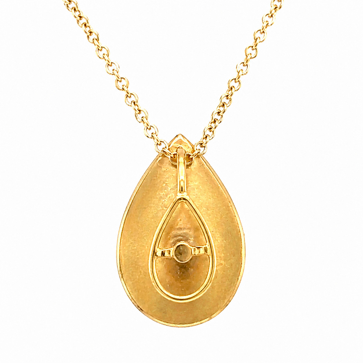 Natural Diamond Lotus Pendant Necklace 14K Yellow Gold, Floral Diamond Necklace