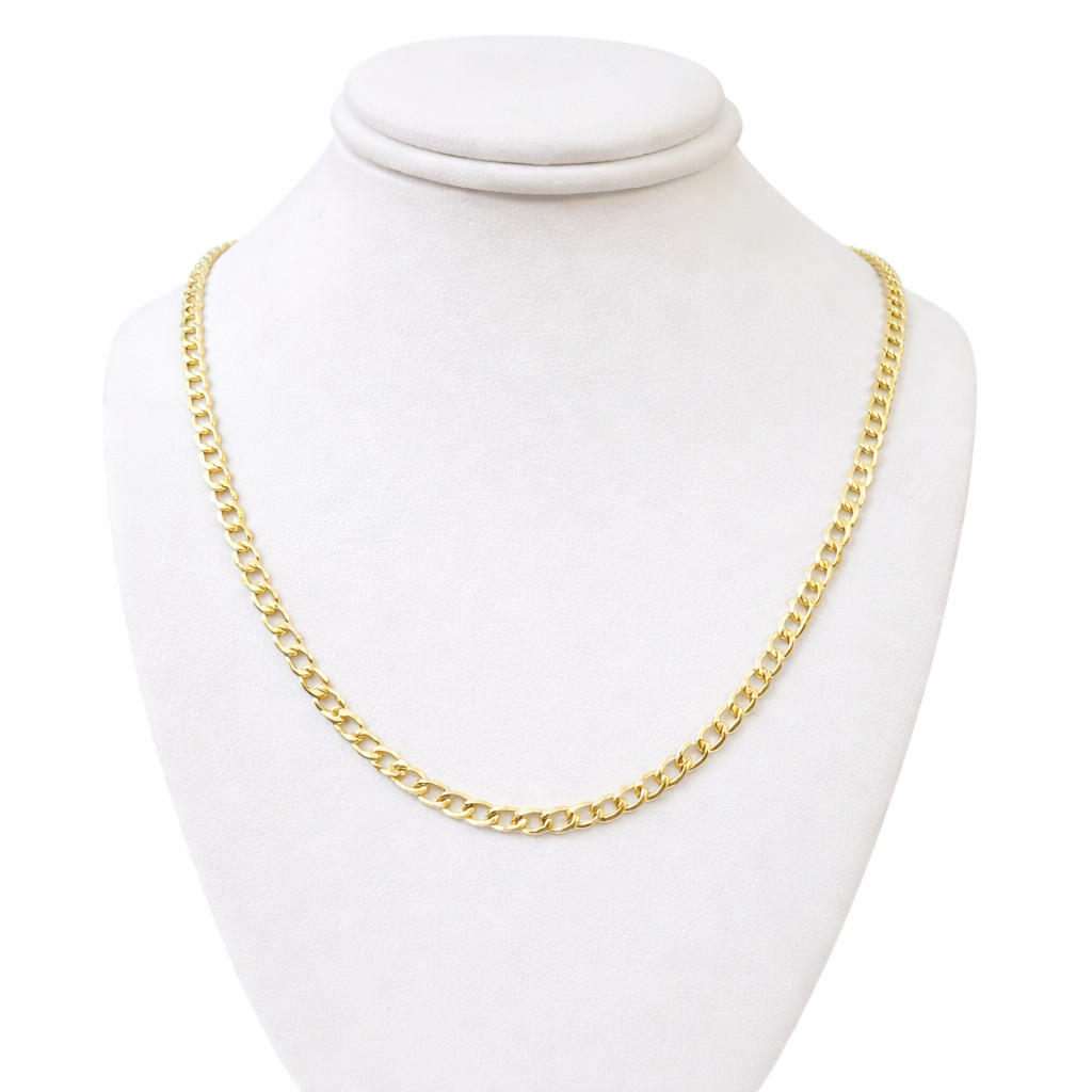Real 14K Gold Cuban Curb Link Chain Necklace 5mm Mens Womens 18 20 22 24 Inch