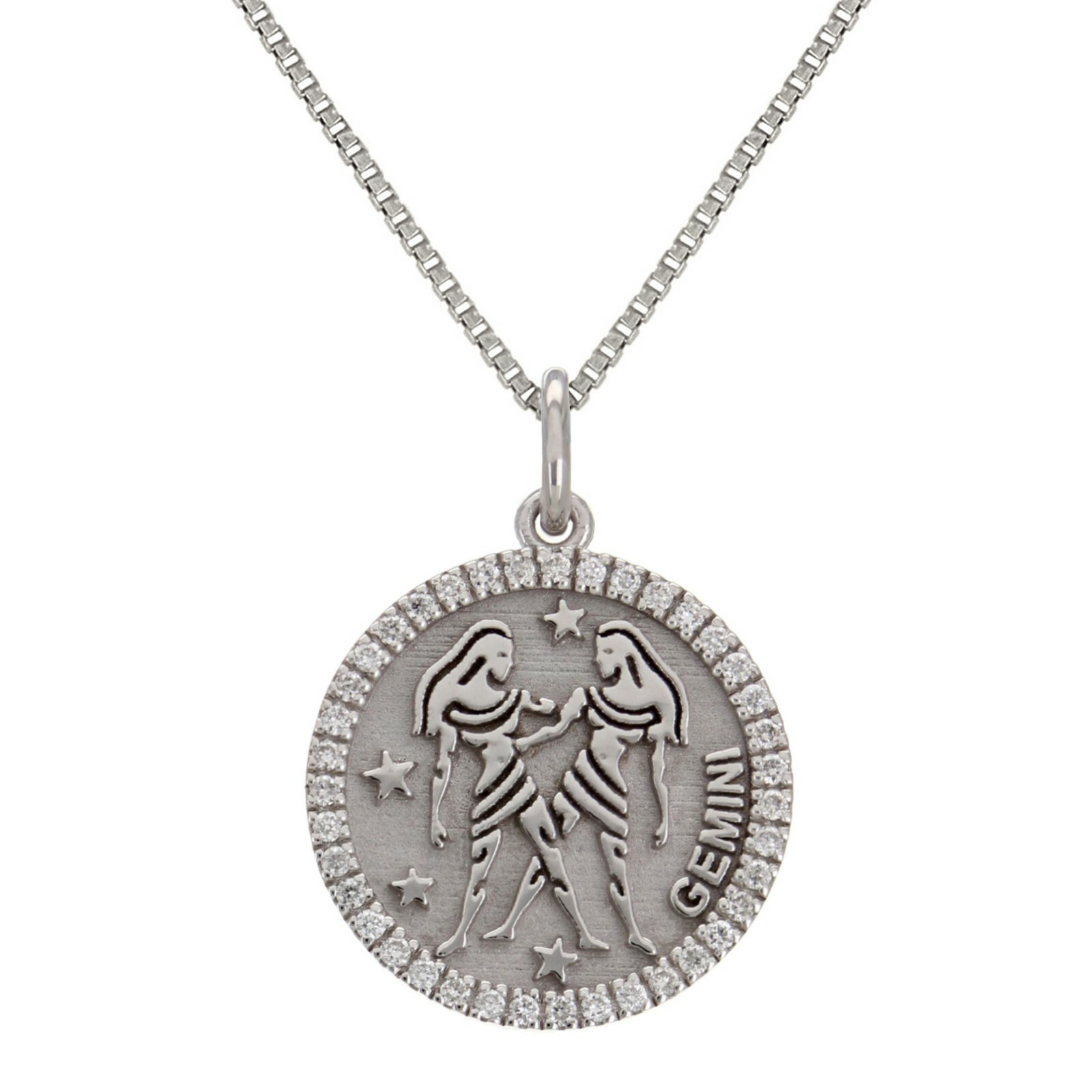 14k Yellow White or Rose Gold Diamond Zodiac Sign Pendant Necklace 18″
