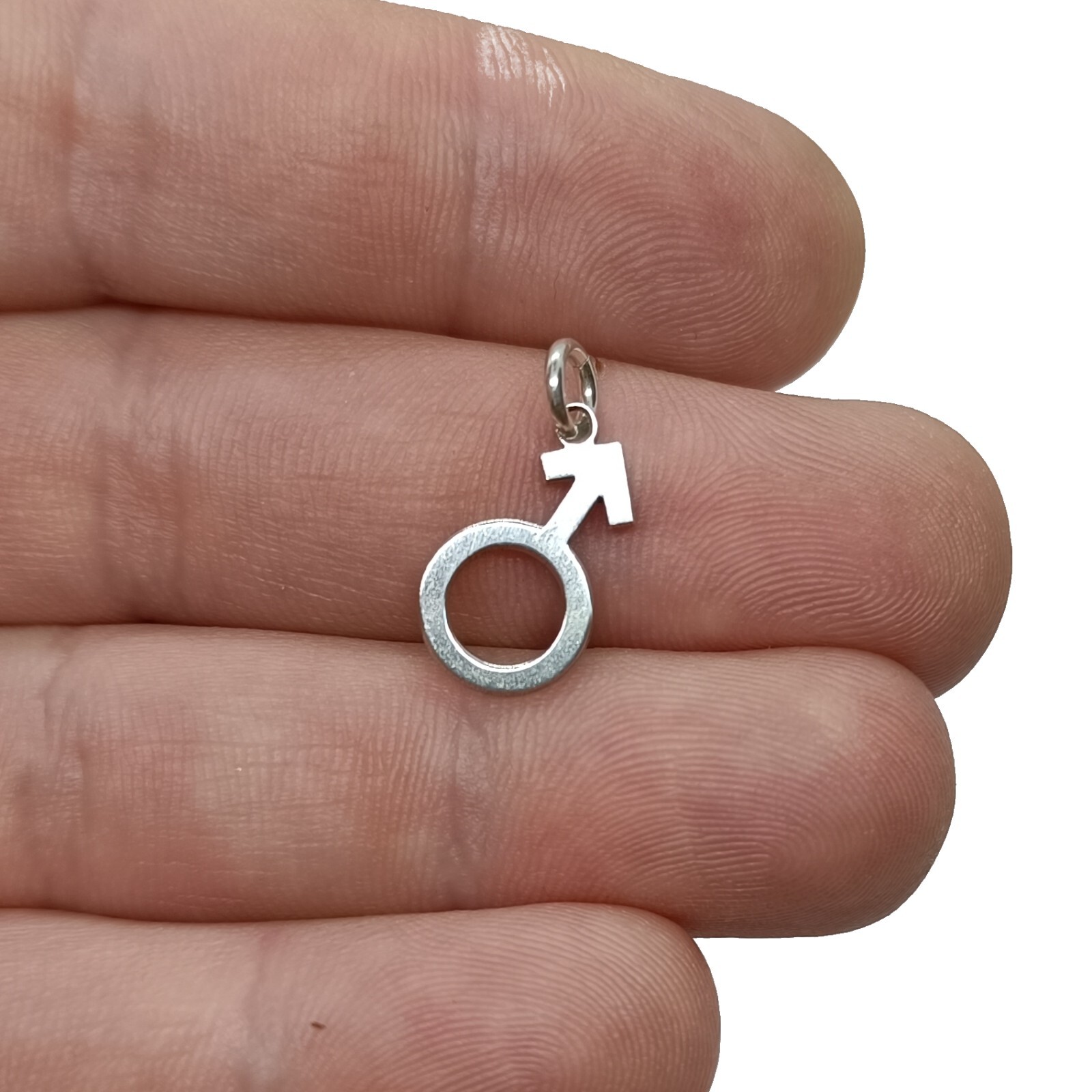 Handmade Sterling Silver Pendant Charm Male Symbol Hallmarked 925 Nickel Free