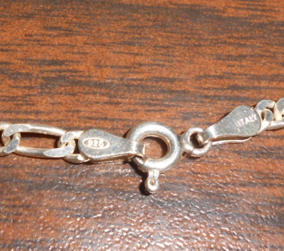 22″ and 23.5″ FIGARO NECKLACE CHAINS MARKED 925 ITALY – 18.57 GRAMS PRE-OWNED