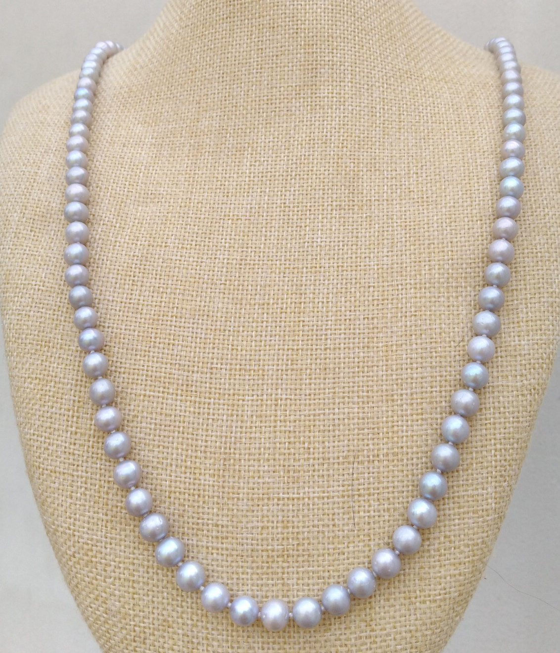 19″ gorgeous 5-6mm AAA+ South Sea Gray Pearl Necklace 14k Gold P