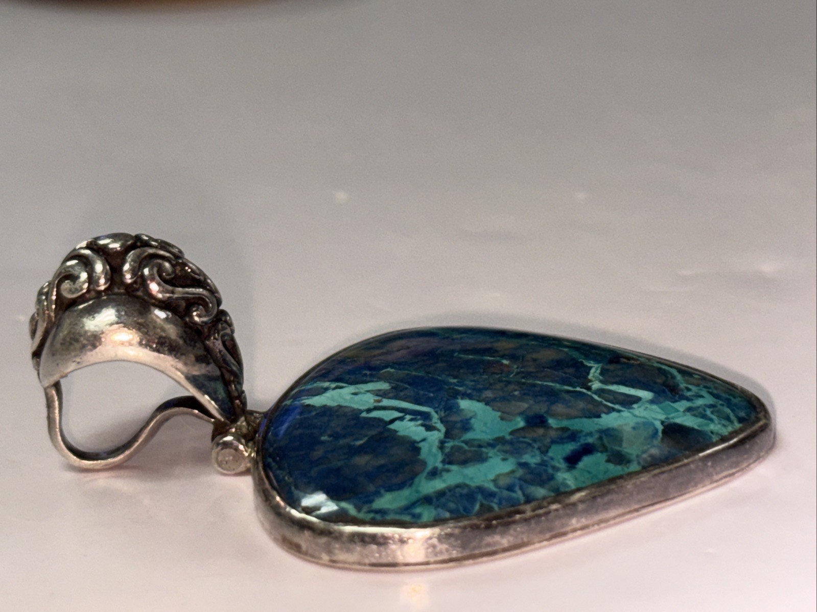 925 Sterling Silver Gemstone Pendant ~ 15.5 grams ~ 2.25” ~ READ DESCRIPTION