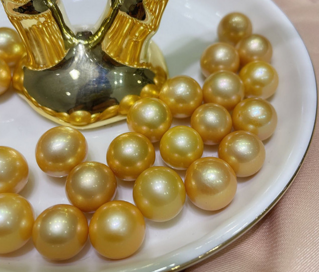 Huge 16MM natural south sea genuine gold perfect round pearl pendant 888AAA