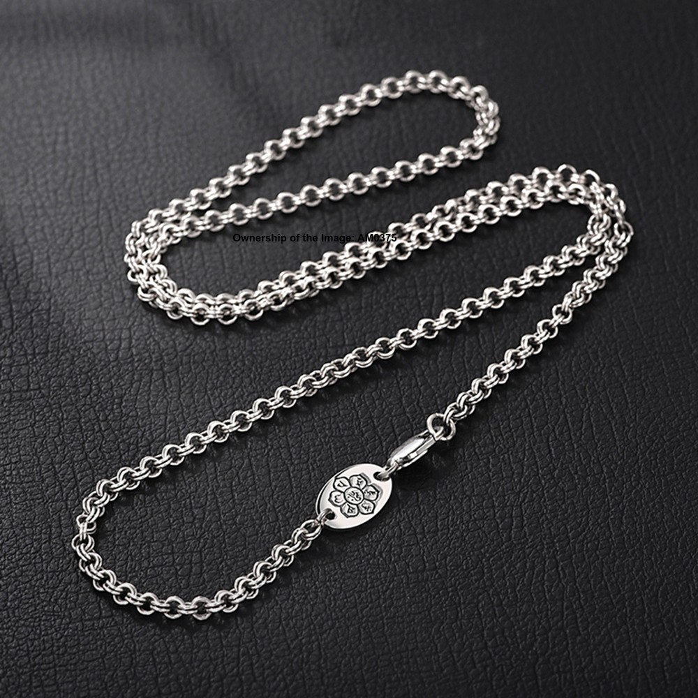Pure 925 Sterling Silver Necklace -3mm Double-Cable Link Chain Necklace 50-70cm