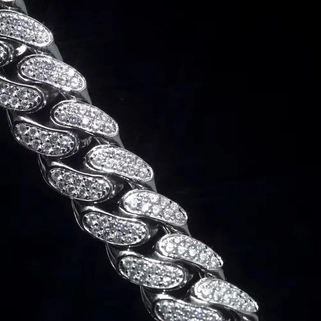 16 MM Brilliant Lab Created Diamond Men’s Miami Cuban Link Chain 22 Inch