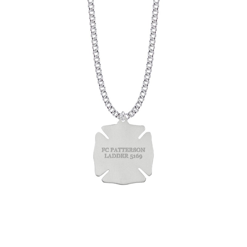 Engrave Sterling Silver St. Florian Shield Medal Saint of Firefighters Necklace