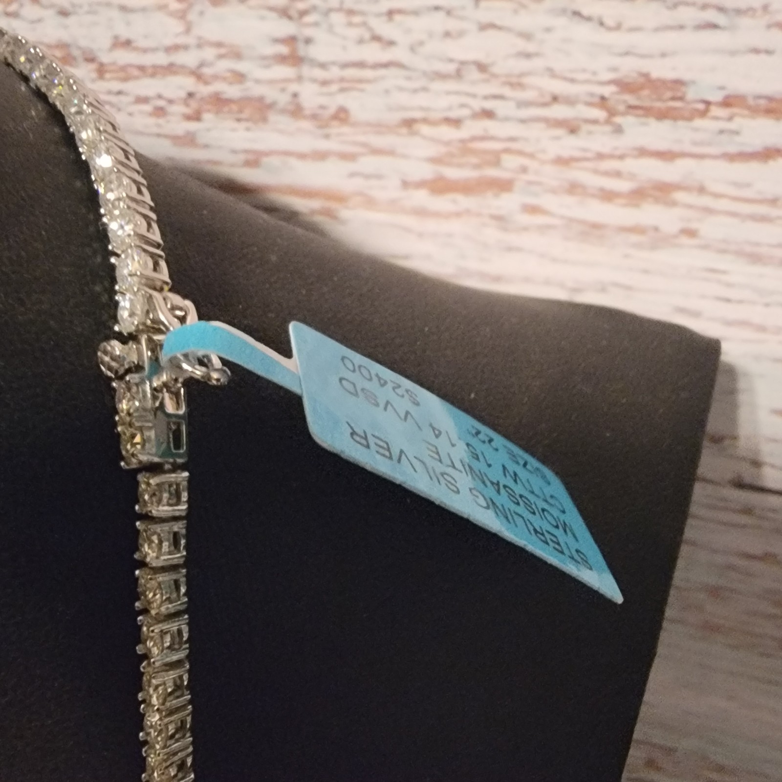 moissanite tennis chain 22-inch 3mm sterling silver 925