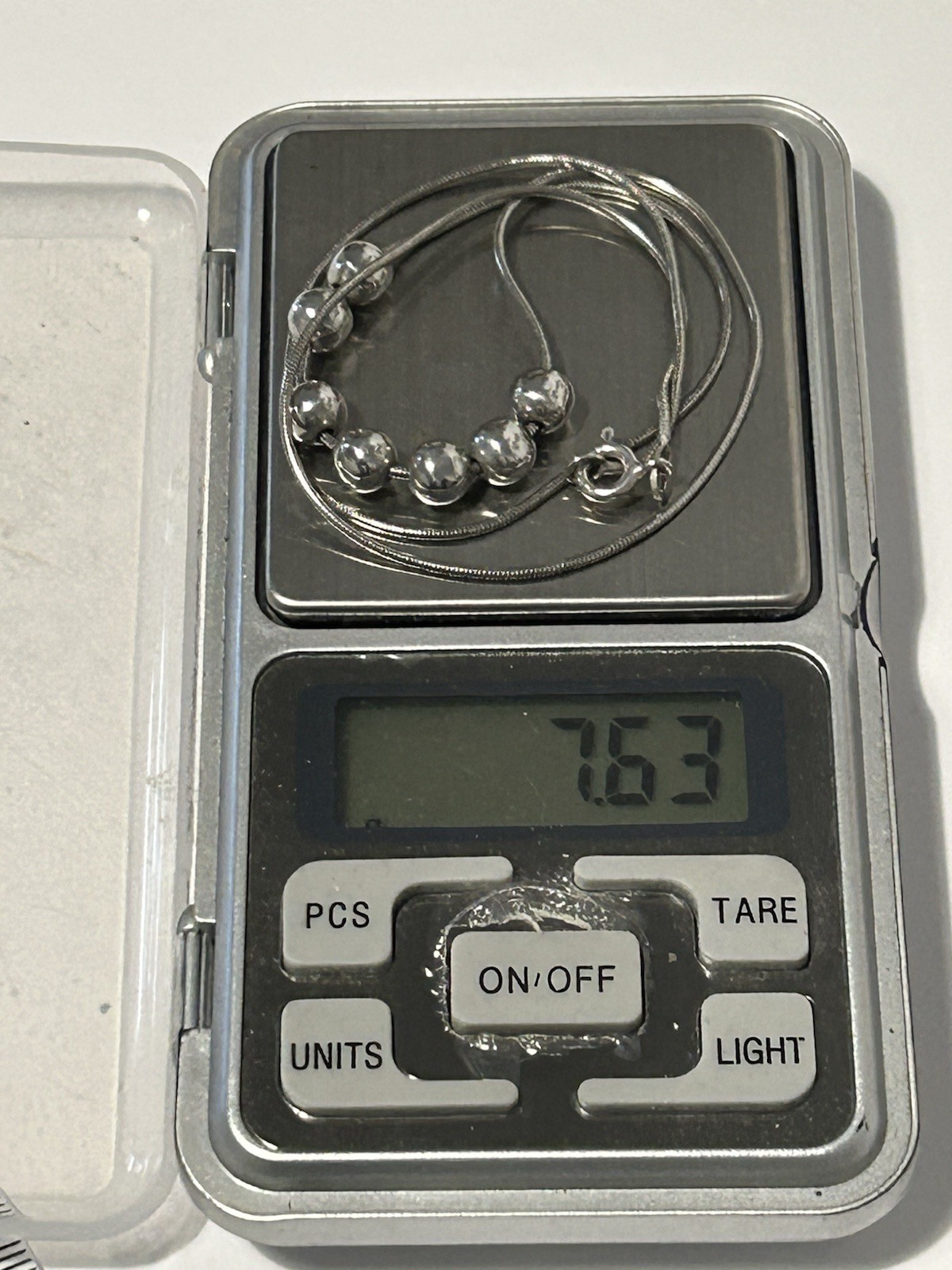 Vintage Sterling Silver Ball Bead 18” Necklace. Italy (7.63g) Full HM.