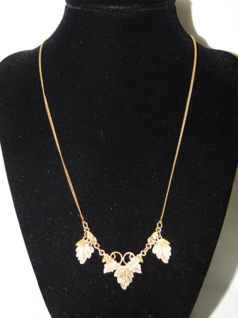 Vintage 10K BLACK HILLS GOLD Tri-Color Necklace, ORIGINAL BLACK HILLS GOLD, Box