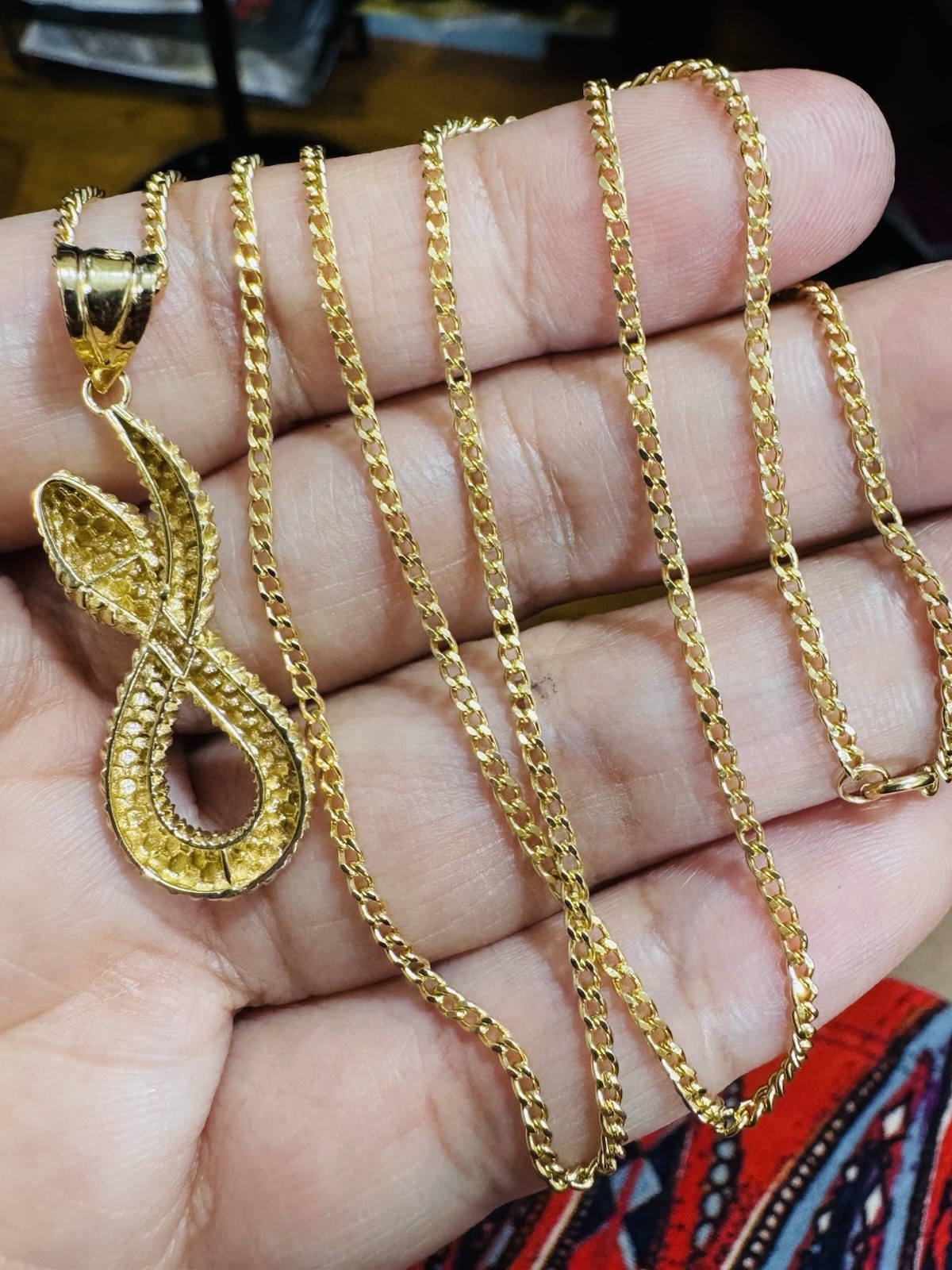 18K 750 Real Fine Mens Women’s Gold Snake Set Necklace 23.5/24” long 2.2mm 9.26g