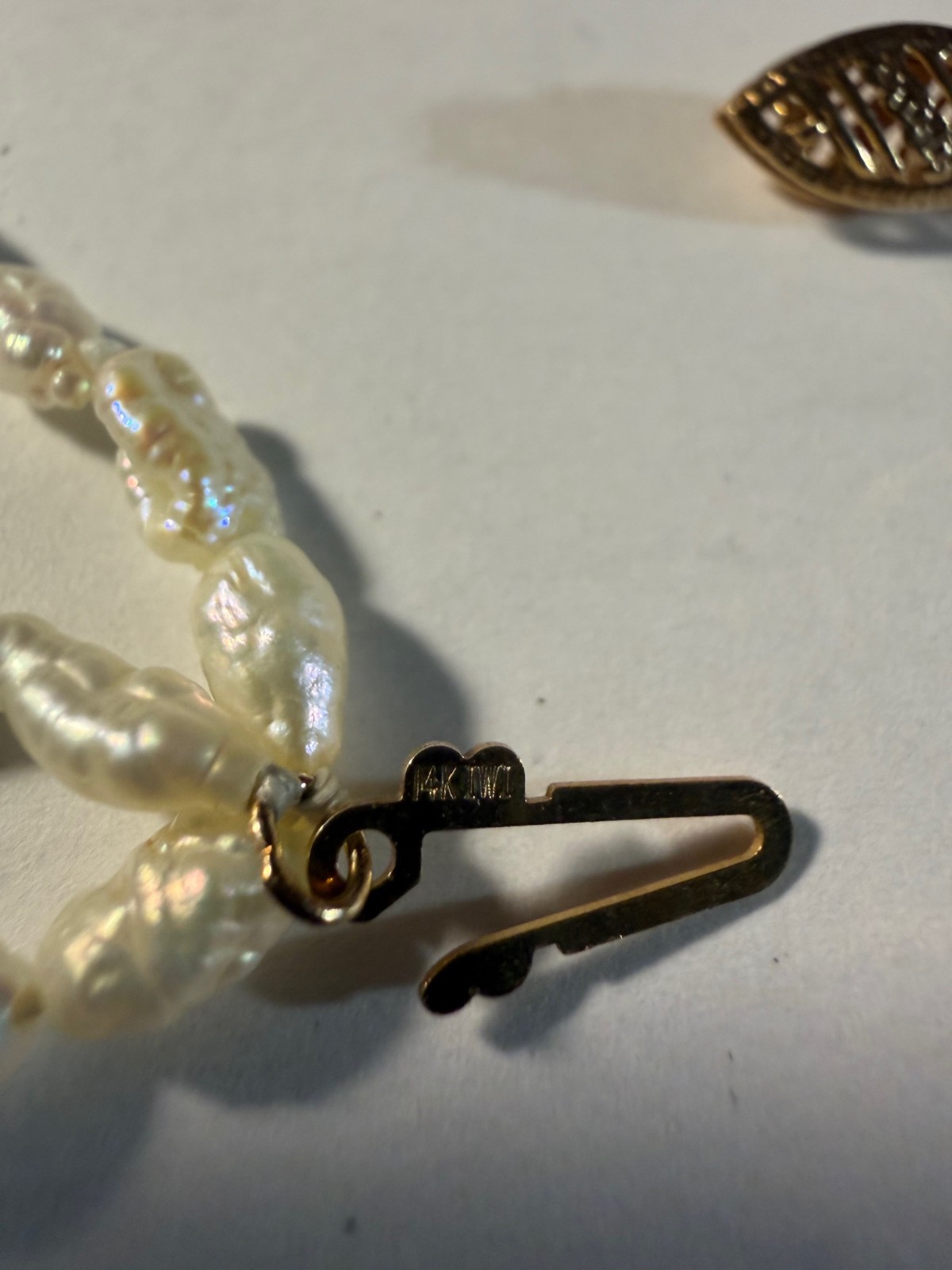 3 Strand Freshwater Pearls – 24″, IWI with 14K Clasp – Excellent Condition