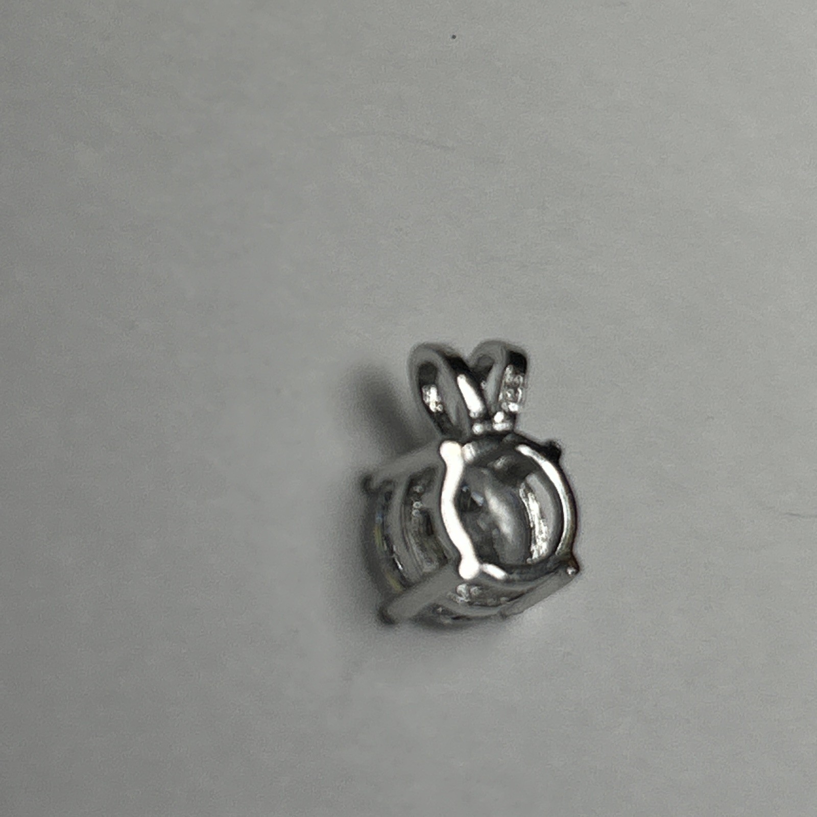 925 Sterling Silver Cz Round White Clear Ice Solitaire Pendant 7mm Colorless NEW
