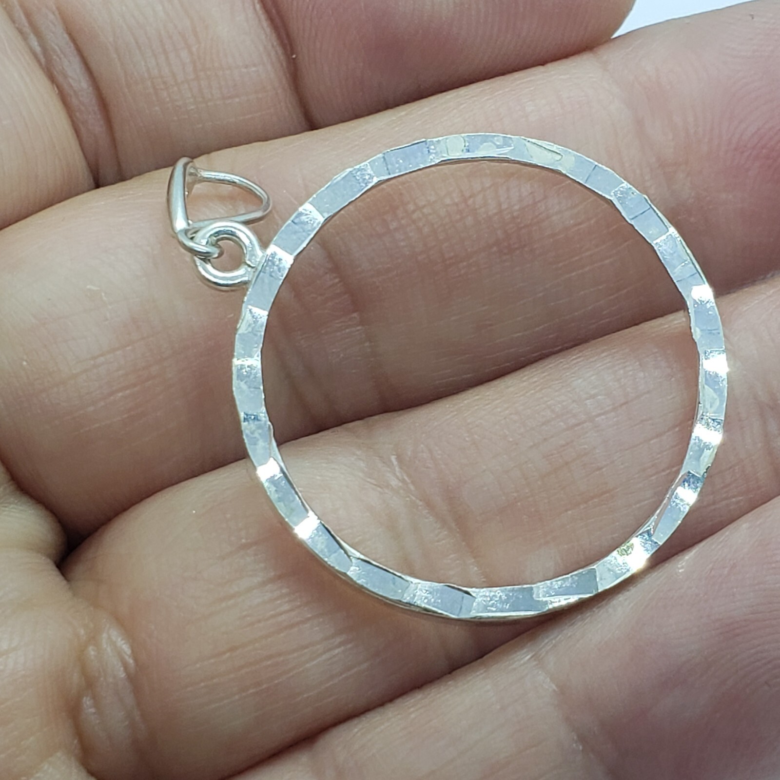 Sterling Silver Susan B Anthony Bezel Sacagawea 26mm Coin Prong Back Diamond Cut