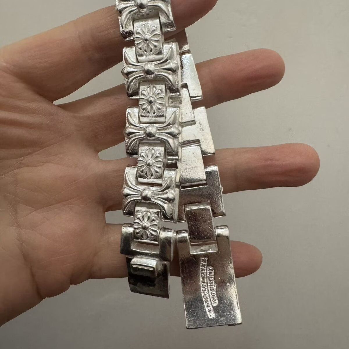 HEAVY & THICK ! MEN’S SILVER monkey CURB WRAP BRACELET