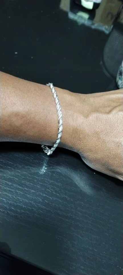 925 Sterling Silver Italian Rope Chain Men’s Necklace 4mm Cut Twisted Link NEW**
