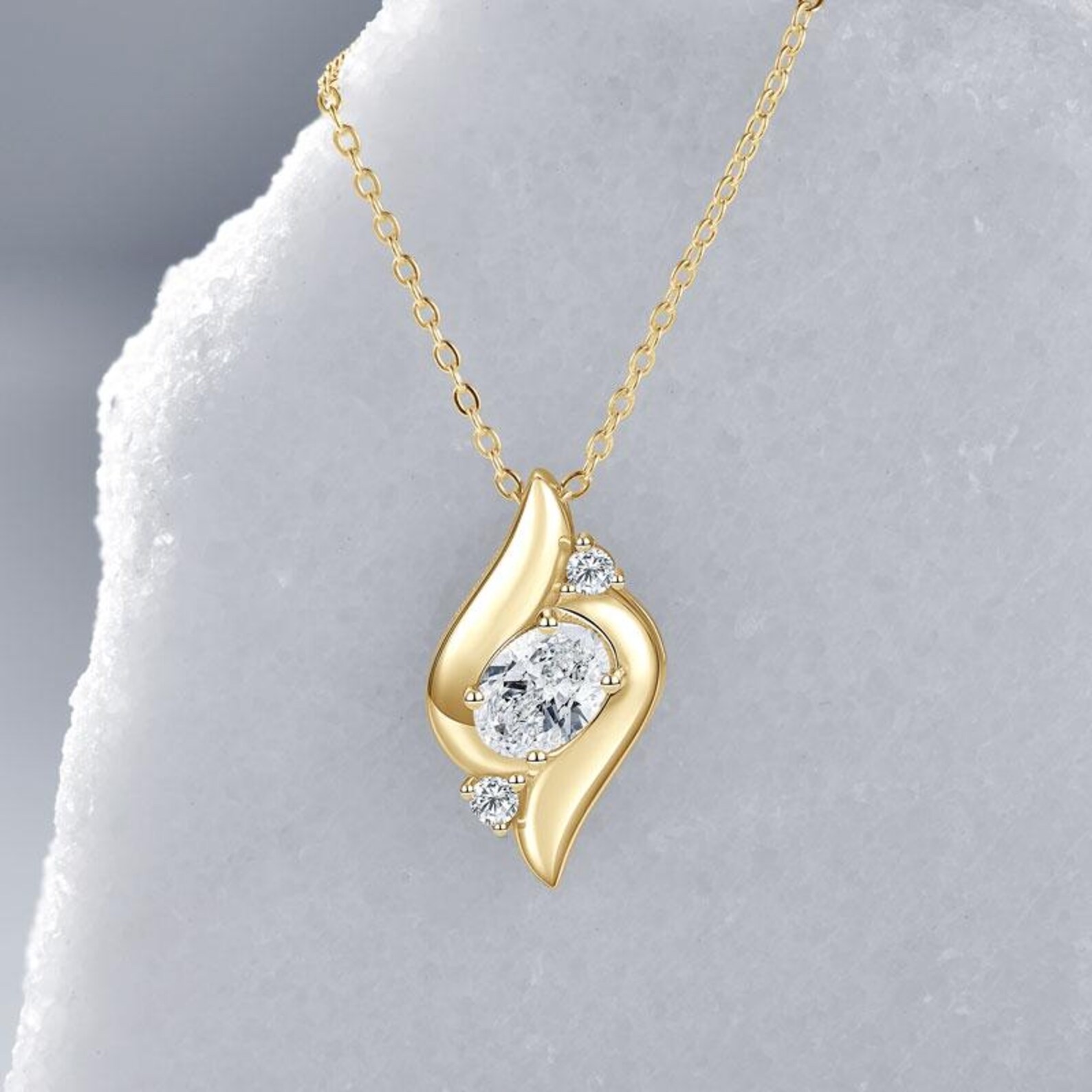 1ct Moissanite Necklace VVS1 D Color 925 Sterling Silver Minimalist Pendant