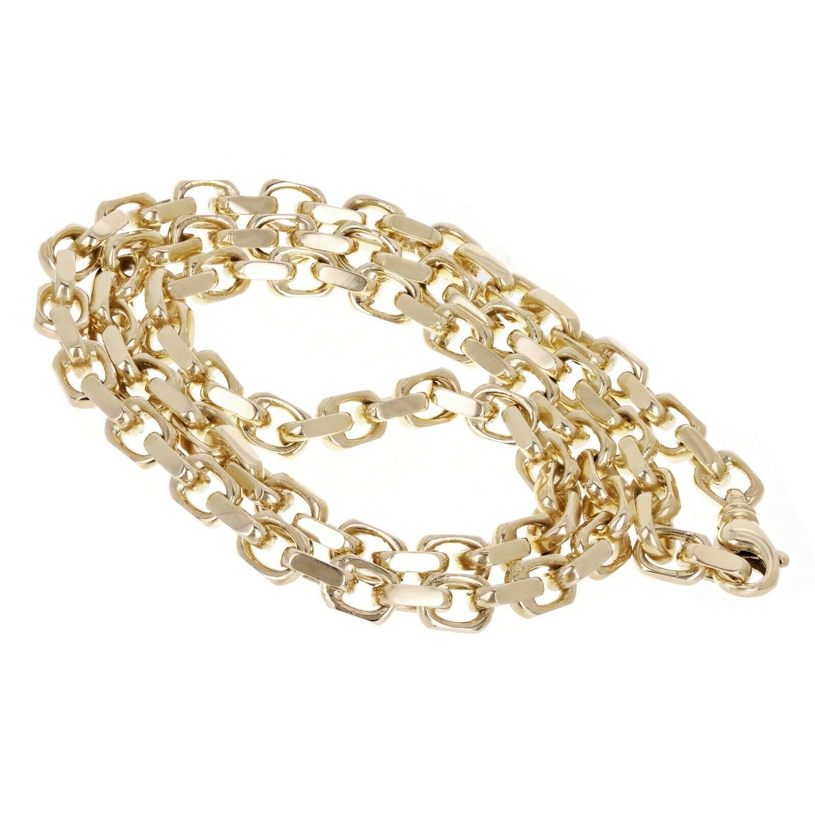 10k Yellow Gold Solid Heavy Link Anchor Chain Necklace 30″ 7mm 113.4 grams