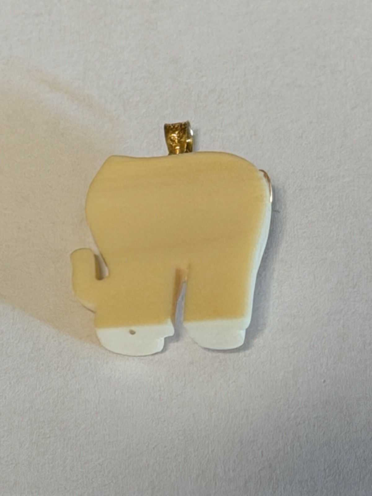 Unusual Carved Elephant Pendant, 14 Kt Gold, Ruby And Emeralds